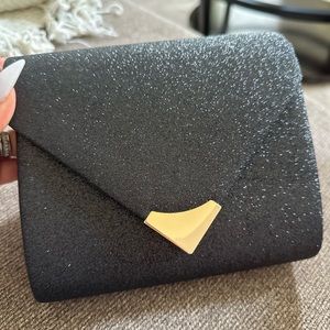 Black sparkly clutch